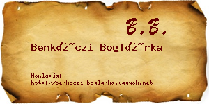 Benkóczi Boglárka névjegykártya