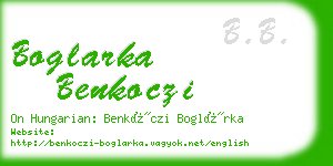 boglarka benkoczi business card